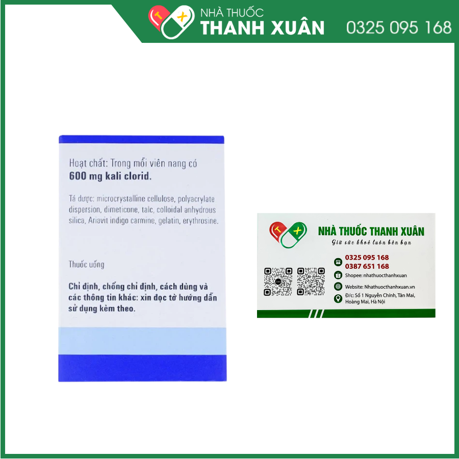 Kaldyum 600mg phòng và trị giảm kali máu lọ